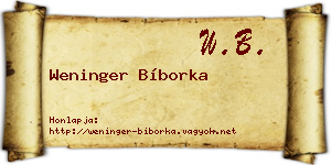 Weninger Bíborka névjegykártya